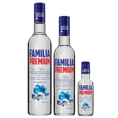 FAMILIA Premium Vodka 38% 1l 0,7l 0,5l 0,2l