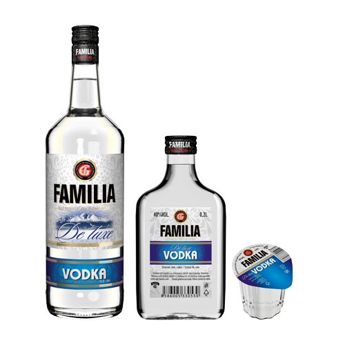 FAMILIA Vodka De Luxe 40% 1 l; 0,7 l; 0,5 l; 0,2 l; 0,04 l