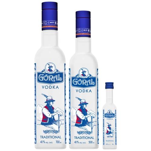 Goral Vodka Tradičná 40% 0,7 l 0,5 l, 0,05 l